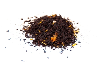 Té de mango Té negro con trozos de mango, pétalos de girasol