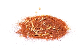 Té Rooibos naranja. Rooibos (rooibusch) con trozos de corteza de naranja, flor de azahar