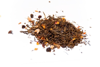 Té Oriente exprés Té verde con papaya, piña, moras, fresas, pétalos de rosas