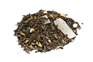 Té Ginseng Aloe Vera Té verde Sencha, aloe vera, mate verde, regaliz, trozos de canela, hojas de fresa, menta verde, ginseng