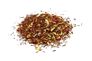 Rooibos Relajante Rooibos con tila, melisa, hierbaluisa, pasiflora, pétalos de rosa, azahar