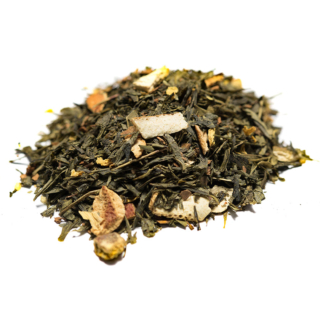 Venta de Té verde naranja Sencha con corteza de naranja, trozos de canela, pétalos de girasol y aroma natural.