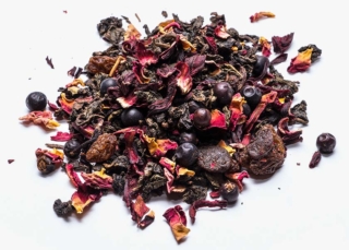 Té azul de bayas silvestres oolong con hibisco, pasas, bayas de enebro, pétalos de rosa y aroma natural