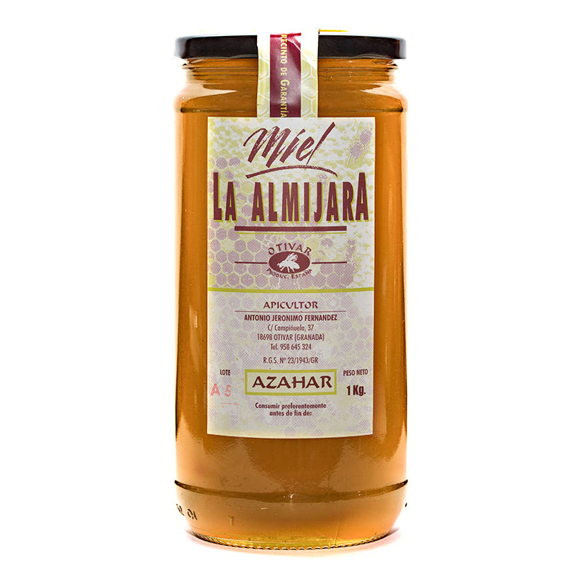 Miel de Azahar. La Almijara del apicultor Antonio Jerónimo (Granada). Producción limitada. Bote 1kg. www.especiasbarranco.com
